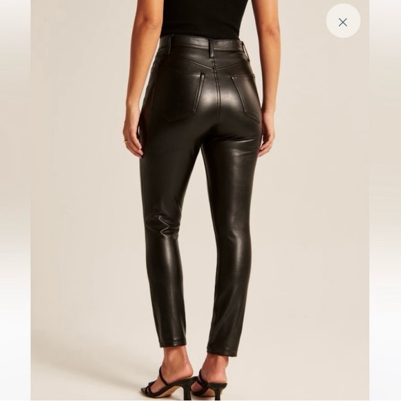 Abercrombie & Fitch Curve Love Vegan Leather Skinny Pant 10 Long - Picture 5 of 11